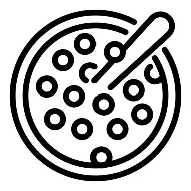 Lezzetli mısır gevreği ikonu, taslak tarzı