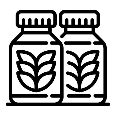 Şişe buğday sütü ikonu, taslak biçimi