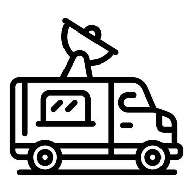 TV uydu kamyon simgesi, taslak biçimi