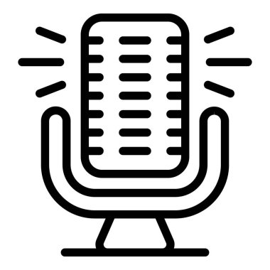 TV sunucusu stüdyo mikrofon simgesi, özet tarzı