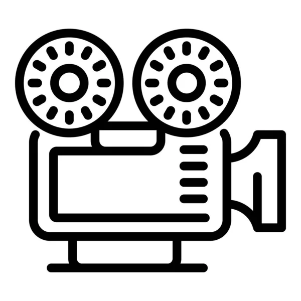 Icono de cámara de carrete de vídeo, estilo de esquema — Vector de stock