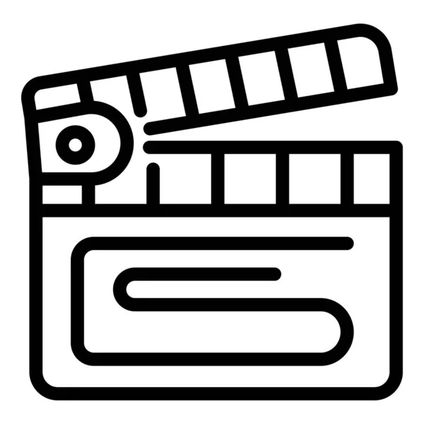 Icono de video clapper, estilo de esquema — Vector de stock