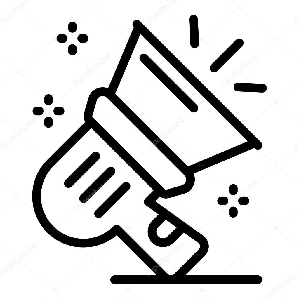 Tv megaphone icon, outline style