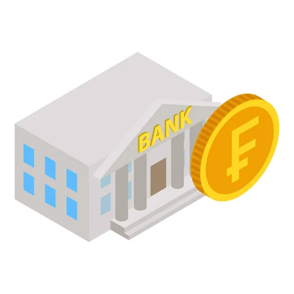 Ícone de banco suíço, estilo isométrico — Vetor de Stock