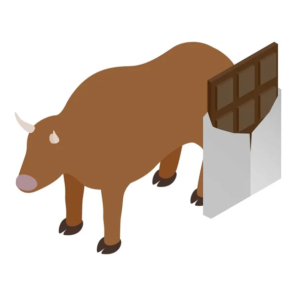 Icono de chocolate suizo, estilo isométrico — Vector de stock
