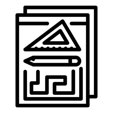 Mühendis çizim planı simgesi, özet biçimi