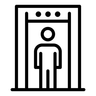 Güvenlik metal dedektörü simgesi, özet biçimi