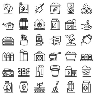 Gübre simgeleri seti, özet biçimi