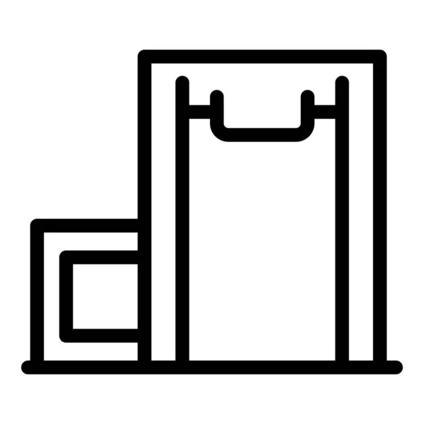 Utrustning metalldetektor ikon, kontur stil — Stock vektor