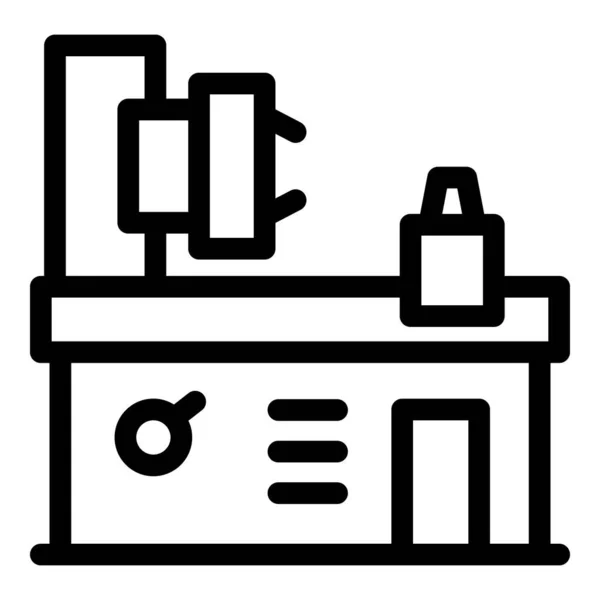 Cnc milling machine icon, outline style — Stock Vector