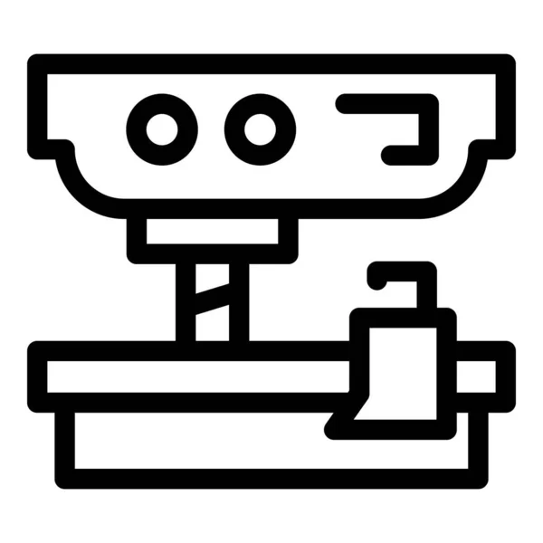 Ícone de máquina de fresagem automatizada, estilo de contorno — Vetor de Stock