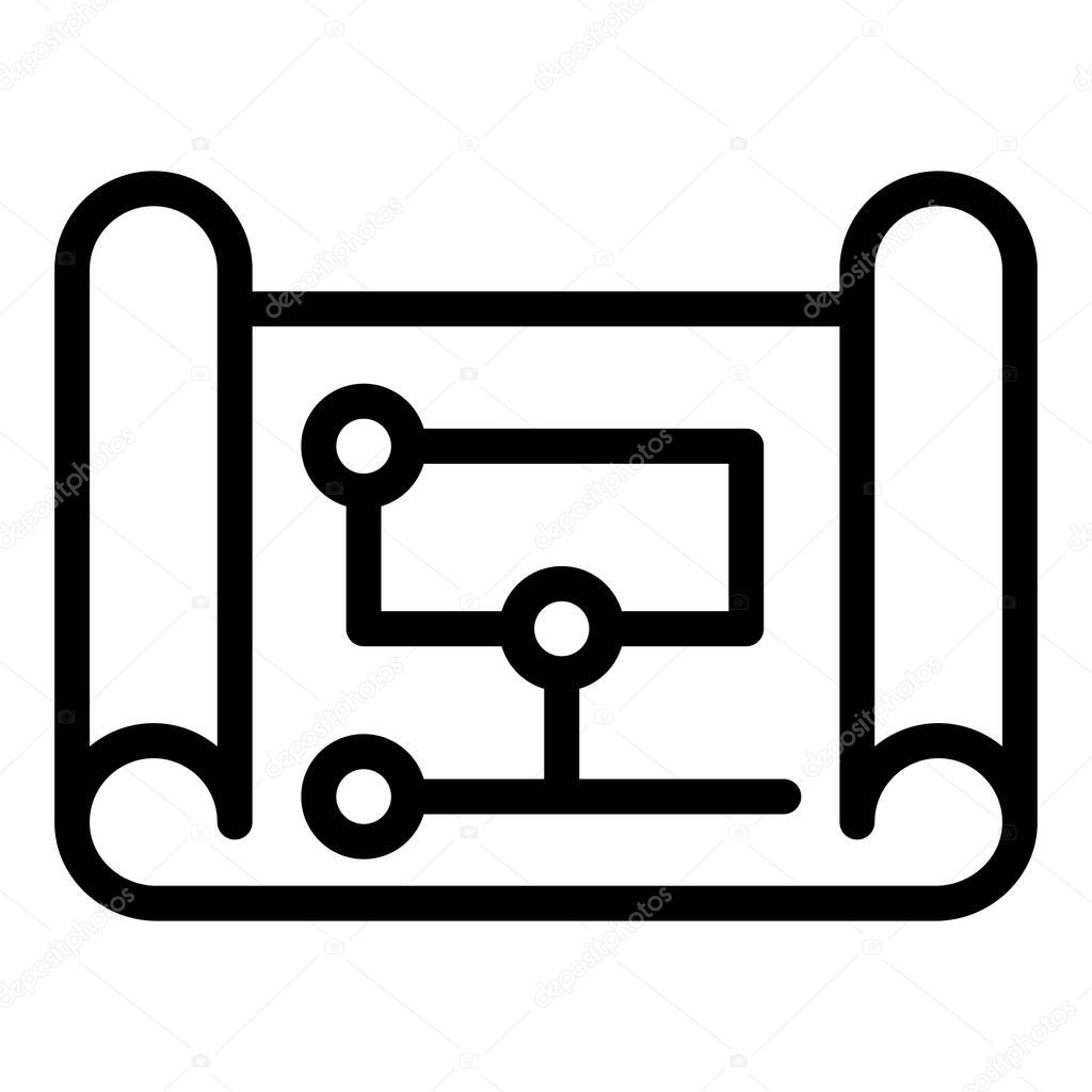 Communication electric plan icon, outline style