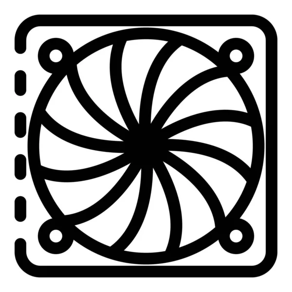 Ventilateur sous couvercle icône, style contour — Image vectorielle