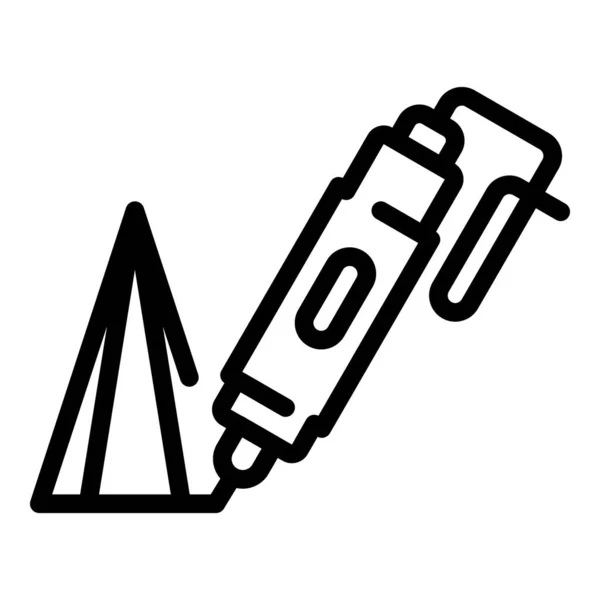 3D-Druckstift-Symbol, Umrissstil — Stockvektor