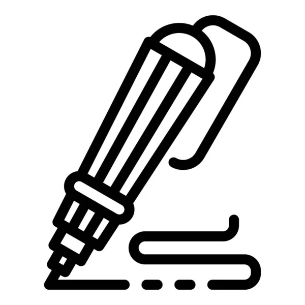 3d design pen icon, outline style — стоковый вектор