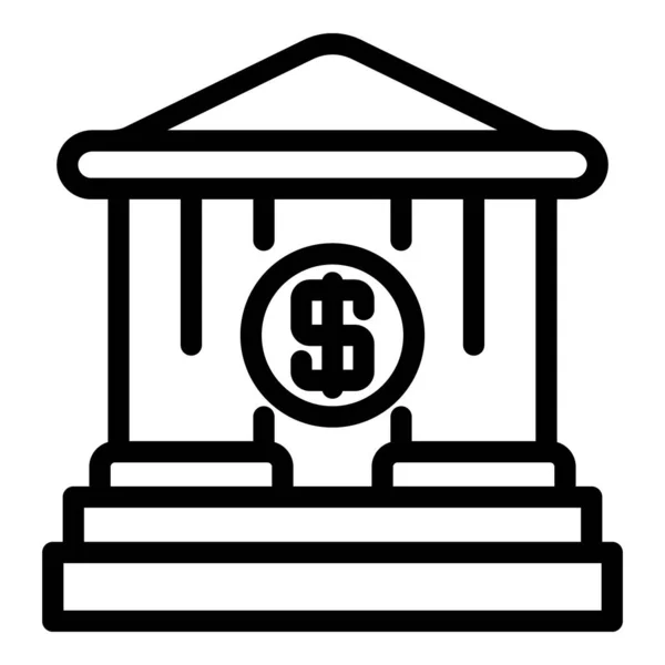 Banca icona del deposito di denaro, stile contorno — Vettoriale Stock