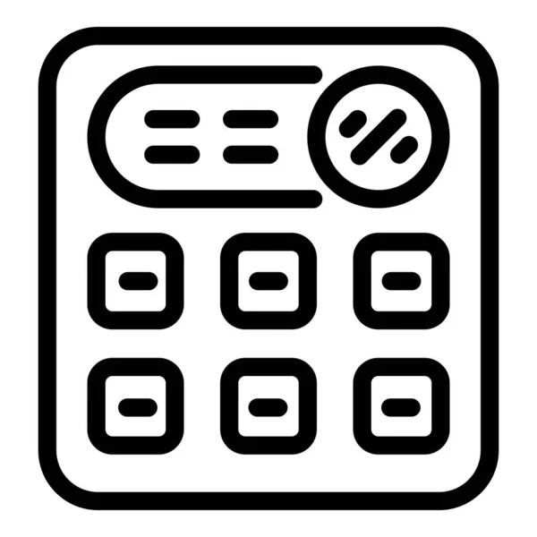 Icono de calculadora de dinero, estilo de esquema — Vector de stock