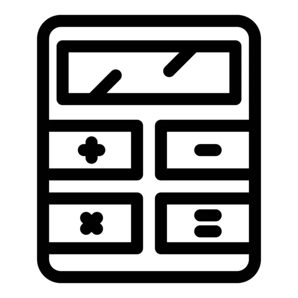 Icono del dispositivo de la calculadora, estilo de esquema — Vector de stock