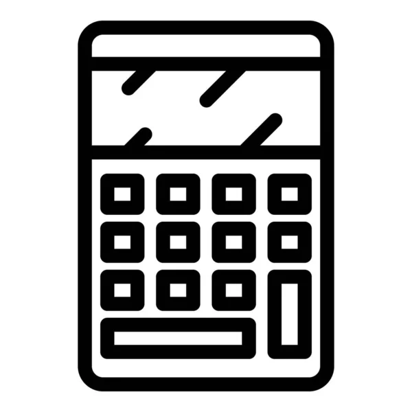Wiskundige rekenmachine icoon, omtrek stijl — Stockvector