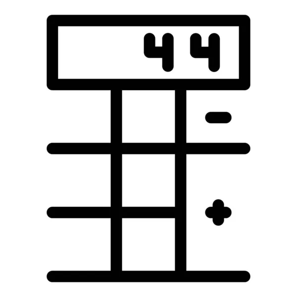 Числа на иконке калькулятора, стиль контура — стоковый вектор