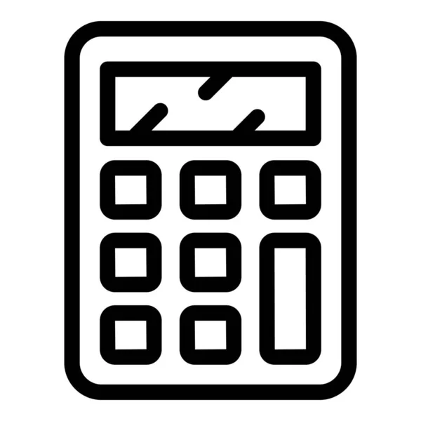 Kantoorcalculator icoon, contourstijl — Stockvector