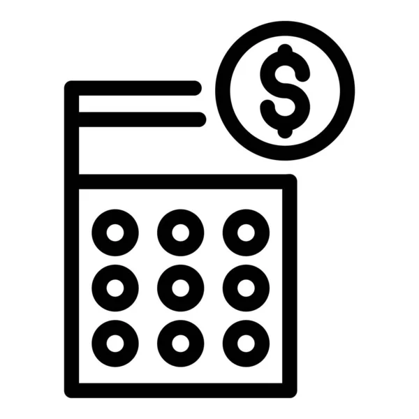 Finanzrechner-Symbol, Umrissstil — Stockvektor