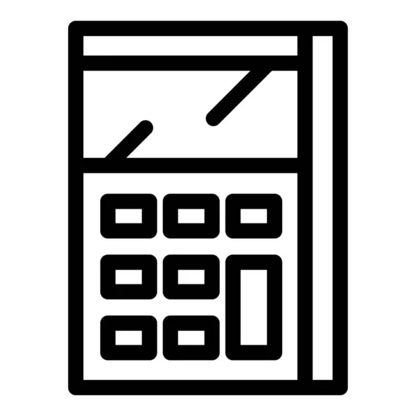 計算機の数学デバイスのアイコン、アウトラインスタイル — ストックベクタ