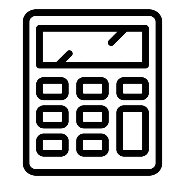Calcolatrice di stipendio icona, stile contorno — Vettoriale Stock