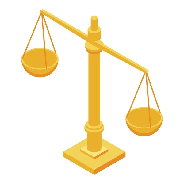 Icona di equilibrio giudice, stile isometrico — Vettoriale Stock