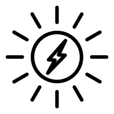 Işık güneş enerjisi simgesi, özet biçimi