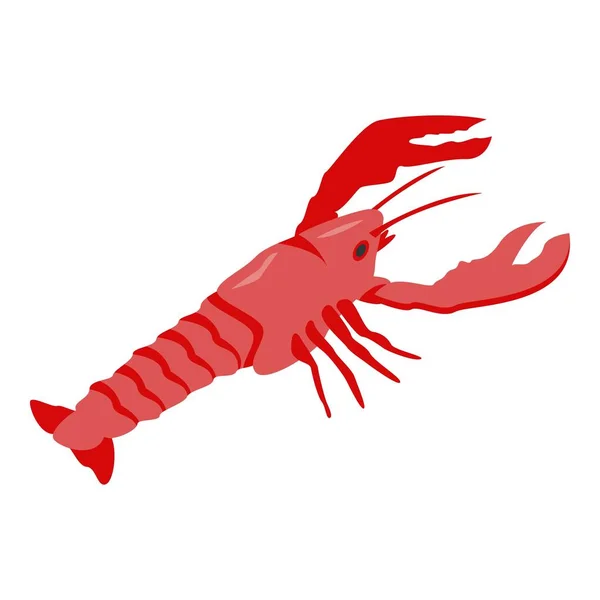 Vörös homár ikon, izometrikus stílus — Stock Vector