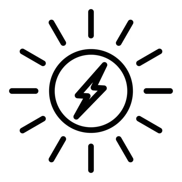 Könnyű napenergia ikon, körvonalazott stílus — Stock Vector