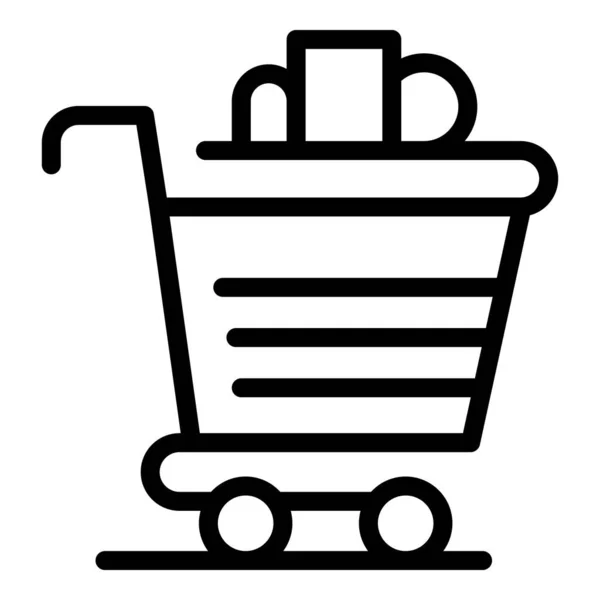 Ícone do carrinho de compras, estilo esboço — Vetor de Stock