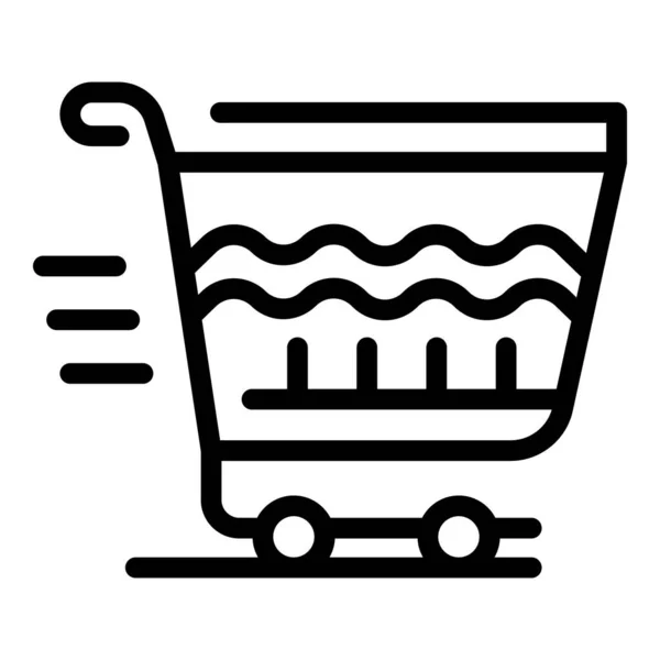 Icono de carrito de compras, estilo de esquema — Vector de stock