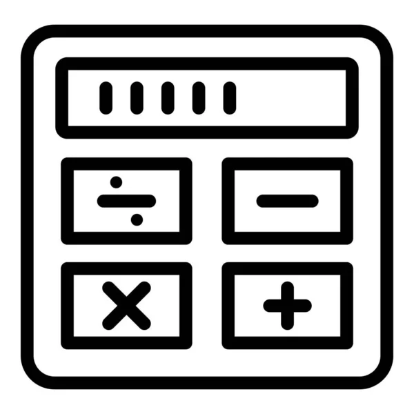 Icono de la calculadora, estilo de esquema — Vector de stock