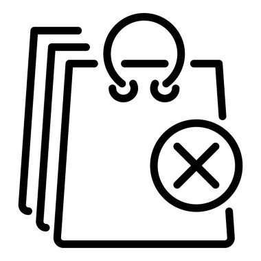 İptal edilen dağıtım çantaları simgesi, taslak biçimi