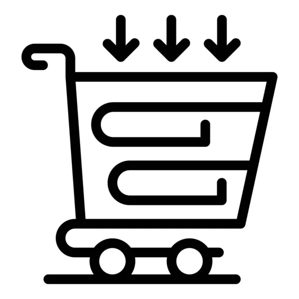 Produkt-Trolley-Symbol, Umriss-Stil — Stockvektor