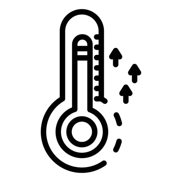 Zvýšit ikonu teploty, styl osnovy — Stockový vektor