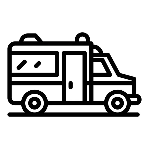 Icône de voiture ambulance, style contour — Image vectorielle