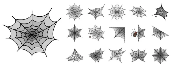 Σύνολο εικονιδίου της αράχνης διάνυσμα χρώματος γραμμής — Διανυσματικό Αρχείο