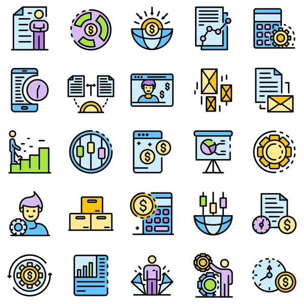 Estimator icons set line color vector — Stock Vector