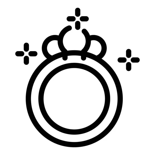 Ícone de anel de pérola, estilo esboço — Vetor de Stock