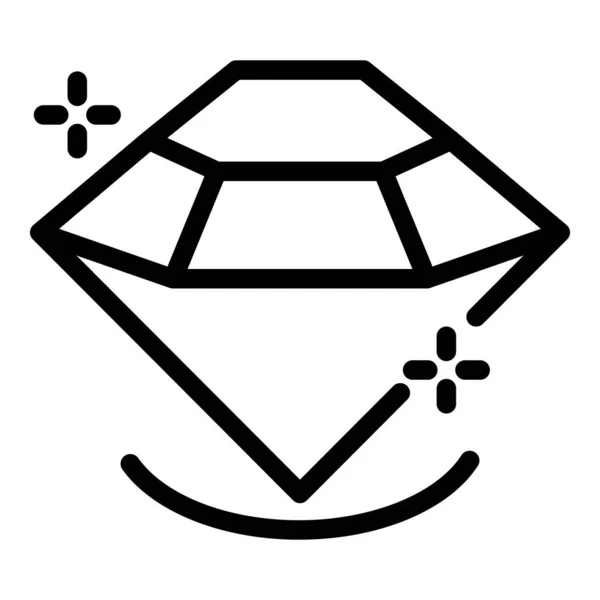 Gem diamant icoon, outline stijl — Stockvector