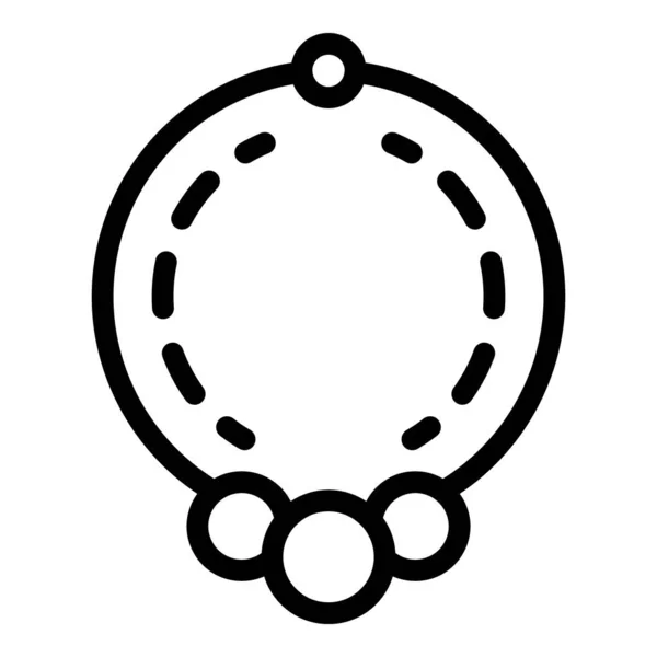 Значок перлового намиста, стиль контуру — стоковий вектор