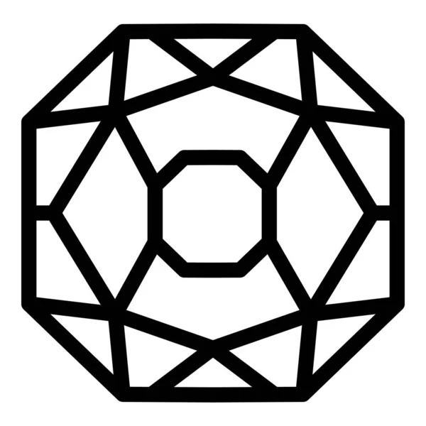 Icône de bijou en pierre gemme, style contour — Image vectorielle