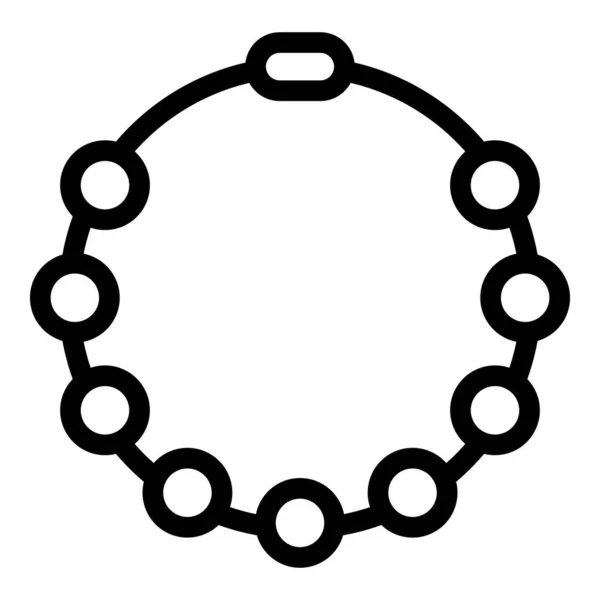 Mode Perlenkette Symbol, Umriss Stil — Stockvektor