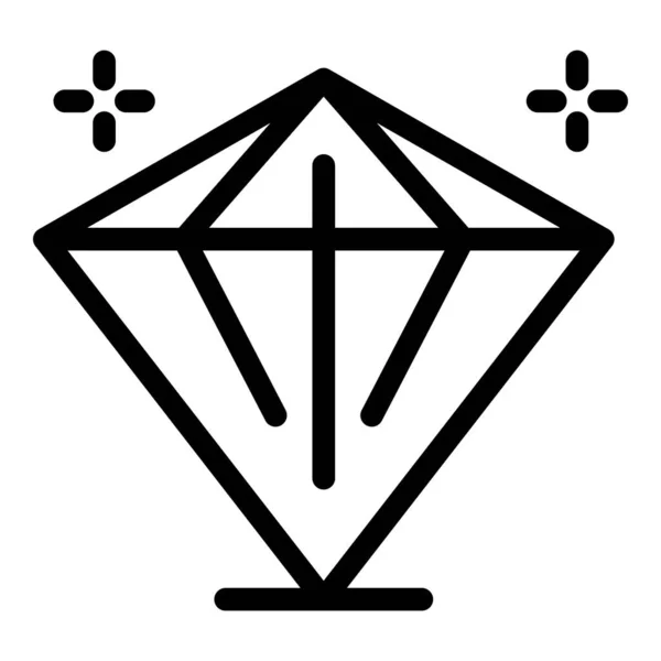 Kristallstein-Ikone, Umrissstil — Stockvektor