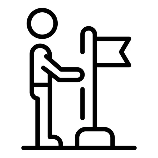 Icono del administrador de adquisiciones, estilo de esquema — Vector de stock