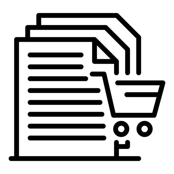 Icono de papel de ventas, estilo de esquema — Vector de stock