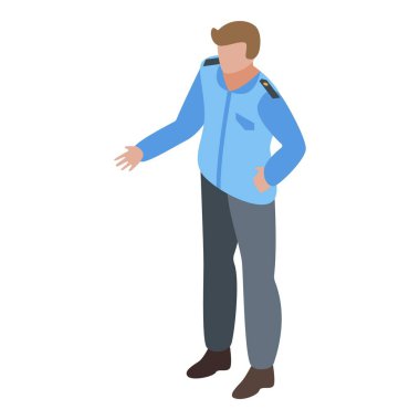 Güvenlik görevlisi simgesi, izometrik biçim